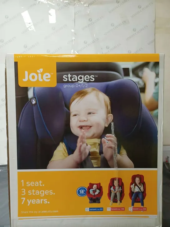 BOXED JOIE STAGES GROUP 0+/1/2 CAR SEAT - COAL