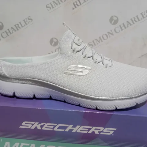 BOXED SKETCHERS WHITE OPEN TOP TRAINER - SIZE 7