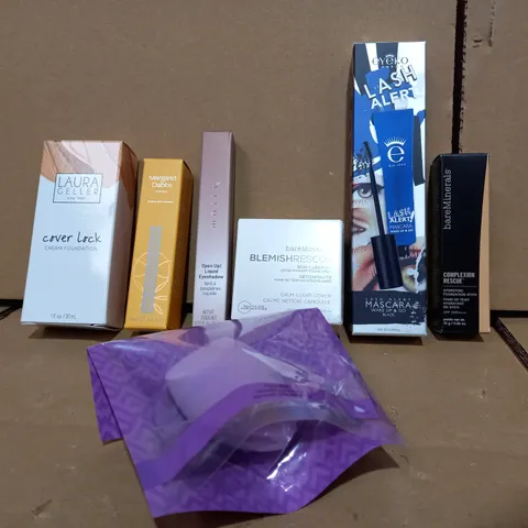 LOT OF APPROXIMATELY 20 MAKE-UP AND BEAUTY ITEMS TO INCLUDE EYEKO LASH ALERT MASCARA, LAURA GELLER COVER LOCK FOUNDATION, MARGARET DABBS NAIL SERUM ETC