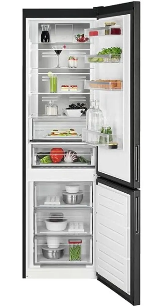 AEG 7000 SERIES FRIDGE FREEZER RCB736E3MB NOFROST 266/101 LITRES, BLACK STAINLESS STEEL & DARK GREY [ENERGY CLASS E]