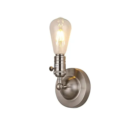 BOXED YARMOUTH STEEL ARMED SCONCE - SATIN NICKEL BRUSHED 