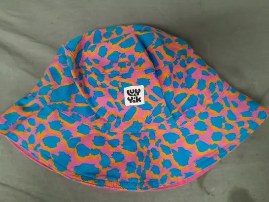 LUCY & YAK REVERSIBLE BUCKET HAT IN PINK/MULTI