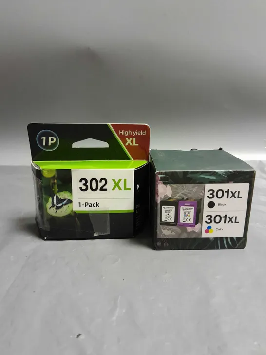 LOT OF 2 PRINTER INK CARTRIDGES TO INCLUDE 1P 302XL 1-PACK AND TOMOKEP 301XL 2-PACK