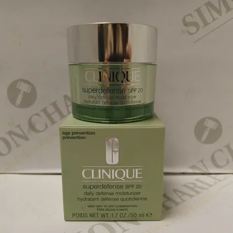 CLINIQUE SUPERDEFENSE SPF20 DAILY MOISTURISER 50ML - 1, 2 VERY DRY TO DRY SKIN