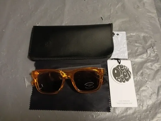 PRETTY GREEN ACETATE SQUARE SUNGLASSES - ORANGE