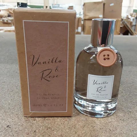 BRAND NEW BOXED VANILLA & ROSE EAU DE PARFUM NATURAL SPRAY - 100ML (1 BOX)