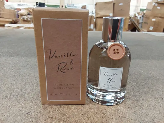 BRAND NEW BOXED VANILLA & ROSE EAU DE PARFUM NATURAL SPRAY - 100ML (1 BOX)