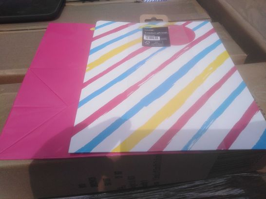 3 BOXES OF APPROXIMATELY 120(TOTAL NUMBER APPROXIMATELY 360) BRAND NEW GEORGE MEDIUM PINK GIFT BAG SETS OF 2