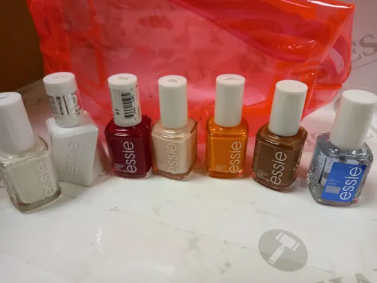 ASSORTMENT OF NAIL POLISH LACQUER APPROX. 20 ITEMS WITH NEON COSMETIC BAG 