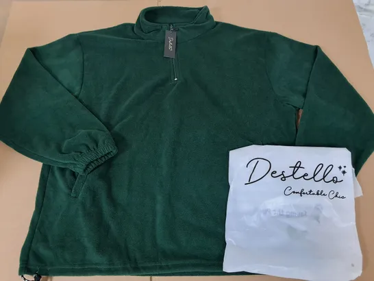 LOT OF 3 BRAND NEW DESTELLO GREEN 1/4 ZIP FLEECES - L