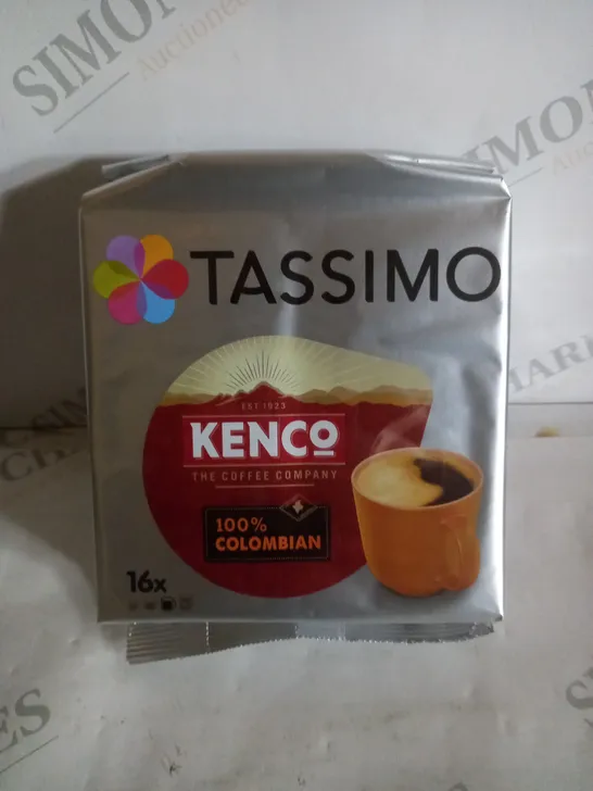 BOX OF APPROX 5 X 16 KENCO TASSIMO PURE COLOMBIAN COFFEE CAPSULES 