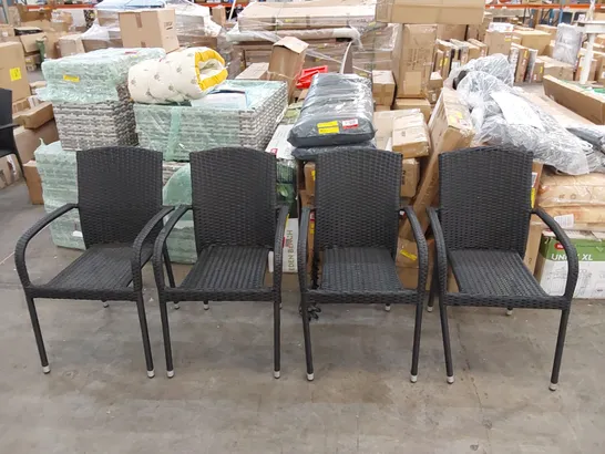 SET OF 4 BLACK GARDEN CHAIRS (4 ITEMS)