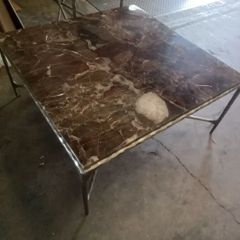 FELIX MARBLE COFFEE TABLE - ANTIQUE GUNMETAL 