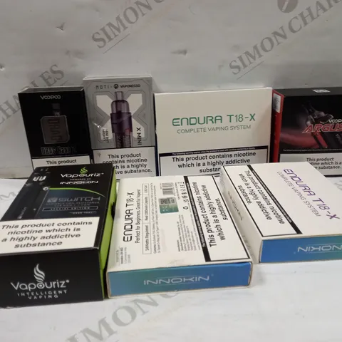 BOX OF ASSORTED ELECTRONIC CIGARETTES TO INCLUDE ARGUS ETC