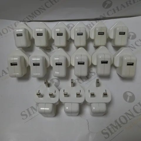 LOT OF APPROX 40 ASSORTED USB CHARGER UK APPLE 10W ADAPTERS