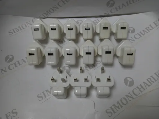 LOT OF APPROX 40 ASSORTED USB CHARGER UK APPLE 10W ADAPTERS