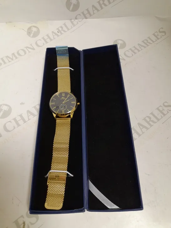 ASTRON GOLD EFFECT MESH STRAP MENS WATCH 