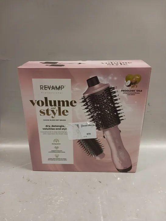 2 X BOXED REVAMP VOLUME & STYLE 1200W BLOW DRY BRUSHES	