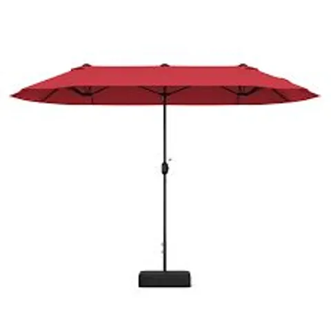 BOXED COSTWAY 4m DOUBLE SIDED PATIO UMBRELLA WITH CRANK HANDLE FOR GARDEN POOL BACKYARD - WINE