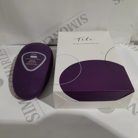 OUTLET BOXED TILI RECHARGEABLE VARIABLE SPEED FACIAL CLEANSING BRUSH PURPLE