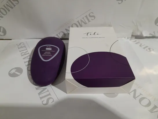 OUTLET BOXED TILI RECHARGEABLE VARIABLE SPEED FACIAL CLEANSING BRUSH PURPLE