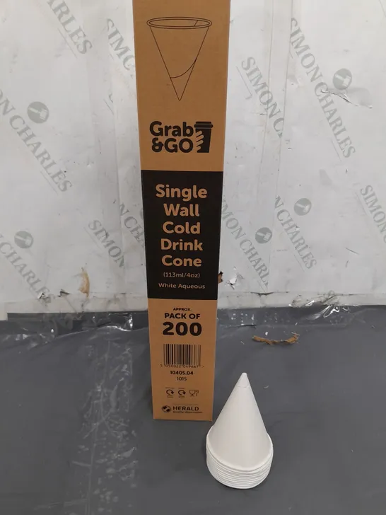 APPROX 25 X 200 SINGLE WALL COLD DRINK CONE 