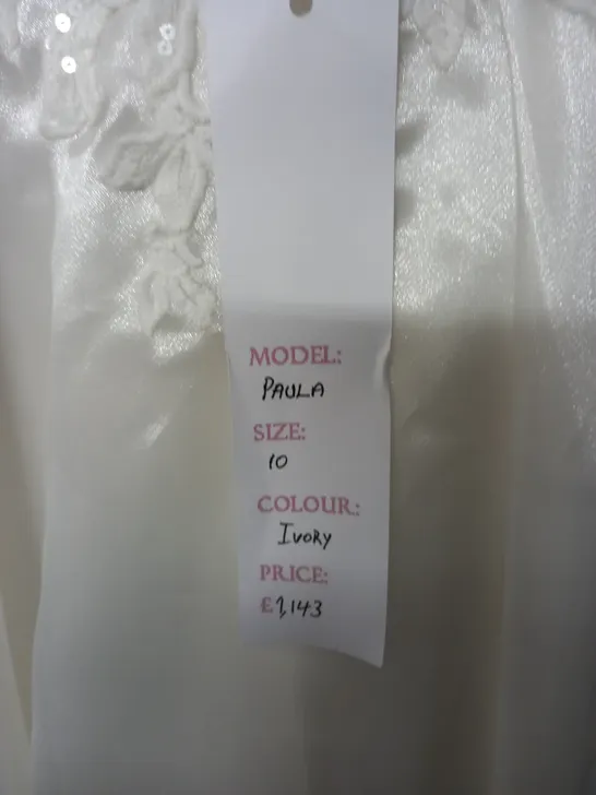 LYDIA COUTURE PAULA IVORY WEDDING DRESS - SIZE 10