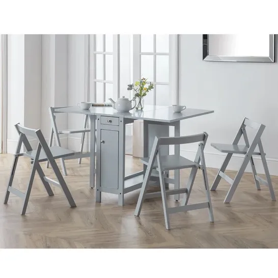 BOXED ALFREDA 4-PERSON DINING SET - LIGHT GREY (1 BOX)