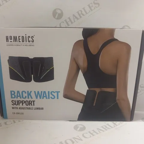 BOXED HOMEDICS BACK WAIST SUPPORT WITH ADJUSTABLE LUMBAR ER-BW100