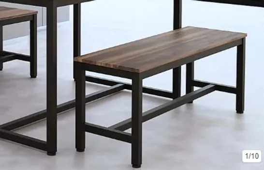 BOXED AVENUE INDUSTRIAL DARK WOOD DINING BENCH