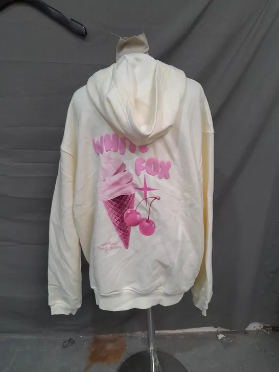 WHITE FOX CHERRY ICE CREAM HOODIE CREAM SIZE MEDIUM-LARGE