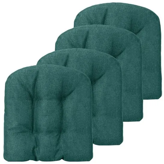 BOXED COSTWAY SET OF 4 TUFTED SEAT CHAIR CUSHIONS WITH NON-SLIP BACKING - GREEN