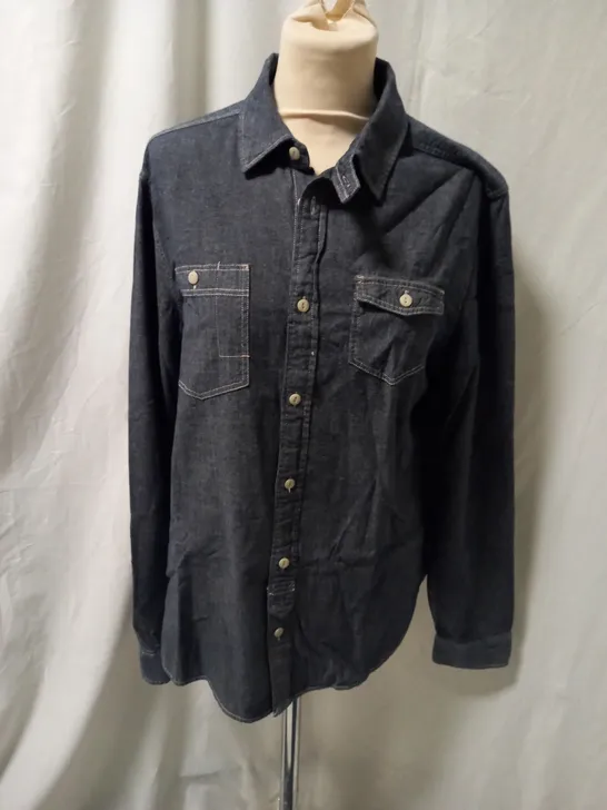 ALL SAINTS SPITALFIELDS DENIM SHIRT - SIZE M