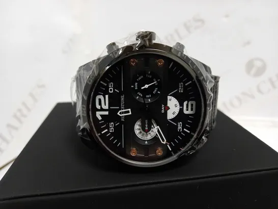 RUCKSTUHL SPORTS CHRONOGRAPH STYLE LEATHER STRAP WATCH RRP £560