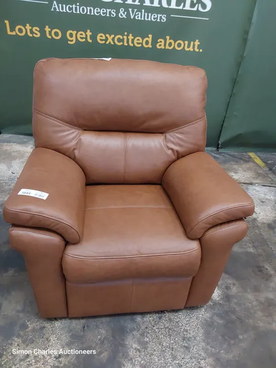 QUALITY BRITISH DESIGNER G PLAN WASHINGTON POWER RECLINING EASY CHAIR DALLAS TAN LEATHER 