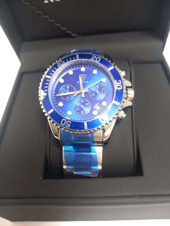 MENS RUCKSTUHL CHRONOGRAPH 8829 WATCH – BLUE DIAL - STAINLESS STEEL STRAP – 3ATM WATER RESISTANT – DATE FUNCTION- RRP £560