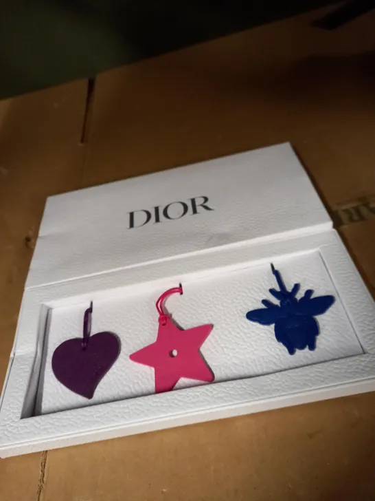 DIOR BLUE/PURPLE AND PINK BAG/KEY TAGS 