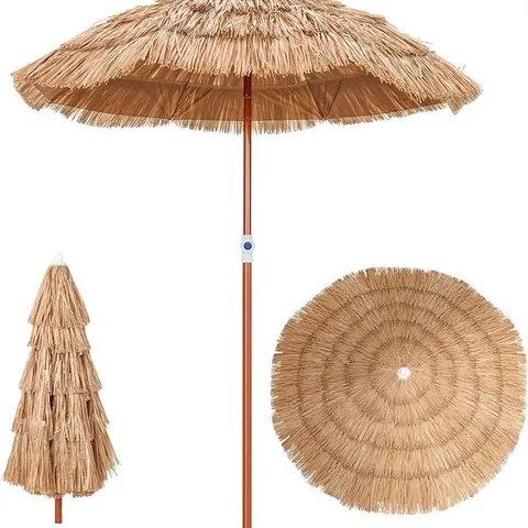 BOXED 3m HULA THATCHED PATIO TIKI UMBRELLA FOR BEACH BACKYARD POOLSIDE