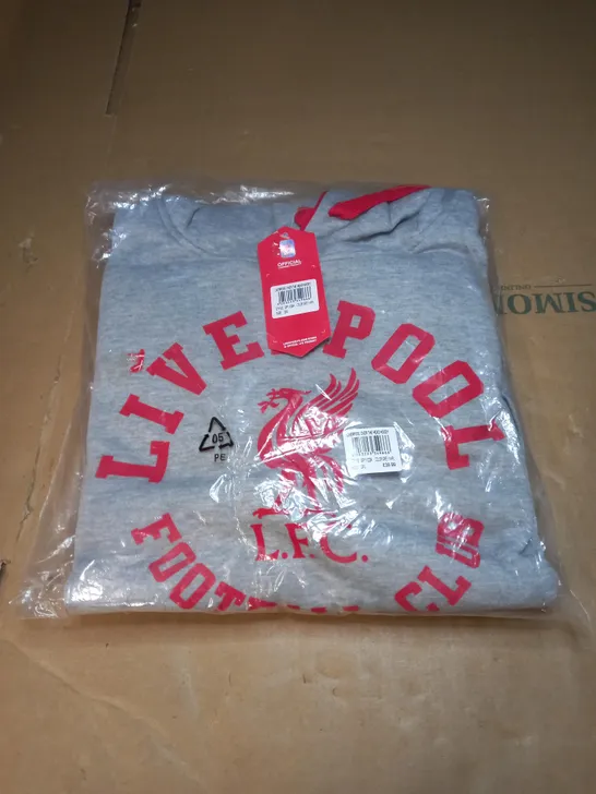 LIVERPOOL FC MENS GRAPHIC FLEECE HOODIE - GREY, 2XL