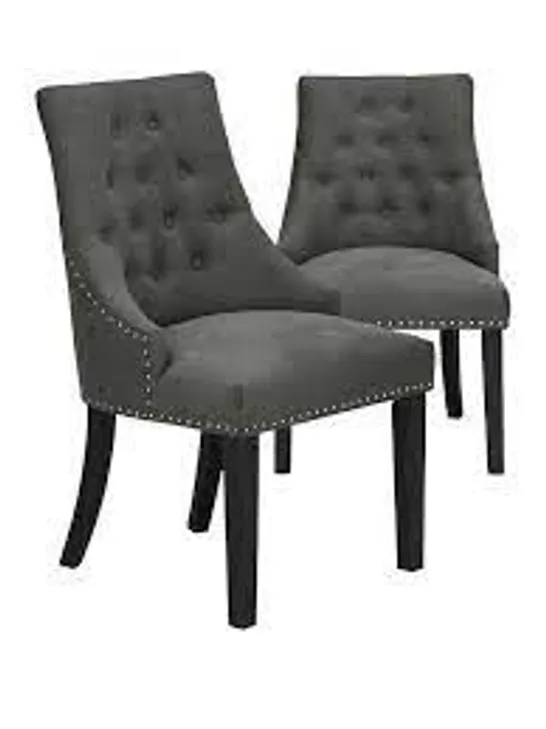 BOXED WARWICK PAIR OF FABRIC DINING CHAIRS - CHARCOAL/BLACK - COLLECTION ONLY  RRP £299