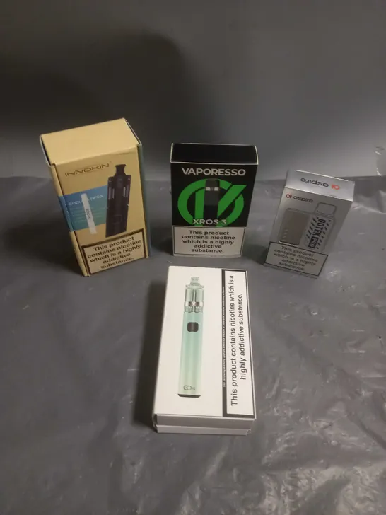 APPROXIMATELY 20 BOXED E-CIGARETTES TO INCLUDE ASPIRE, VAPORESSO, INNOKIN ETC 