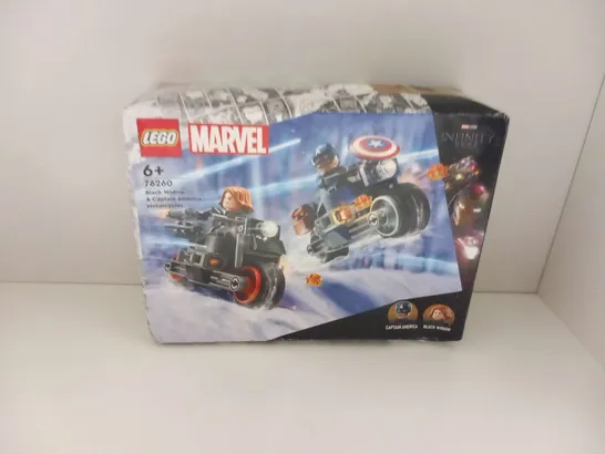 BOXED LEGO MARVEL 76260 BLACK WIDOW AND CAPTAIN AMERICA MOTORCYCLES