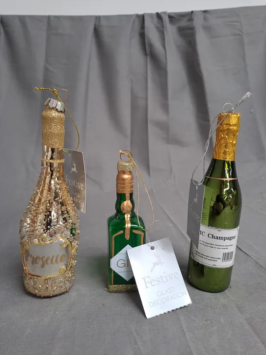 3 X BOXED ALCOHOL DECORATION BOTTLE FOR THE CHRISTMAS TREE 