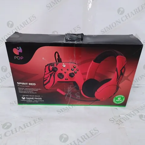 PDP SPIRIT RED BUNDLE PACK, INCLUDES WIRED GAMING CONTROLLER & HEADSET 