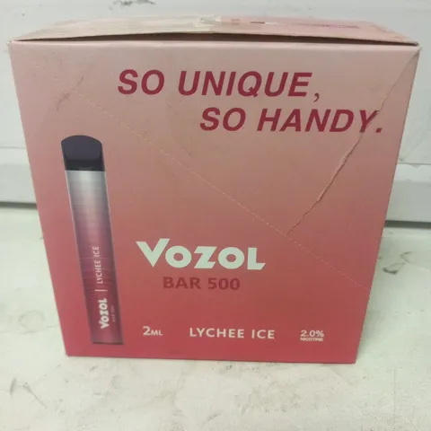 BOXED VOZOL BAR 500 LYCHEE ICE 500 PUFFS DISPOABLE VAPE PACK OF 10