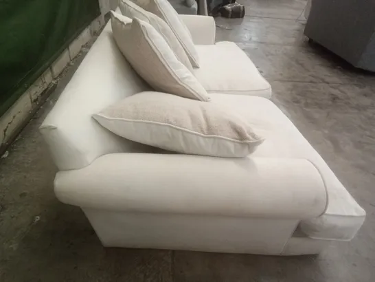 DESIGNER THE LOUNGE COMPANY MADE 2 SEATER SOFA - CREAM FABRIC 