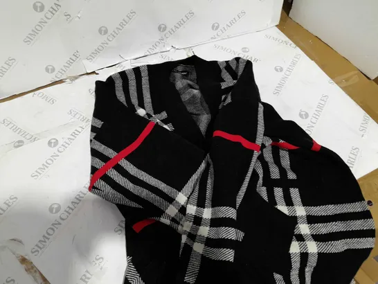 CENTIGRADE PLAID CARDIGAN BLACK 3XL