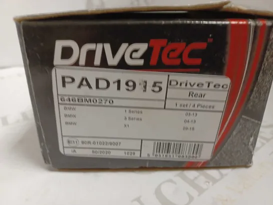 SEALED PAIR OF DRIVETEC PREMIUM BRAKE PADS - REAR FOR BMW 1/3 SERIES