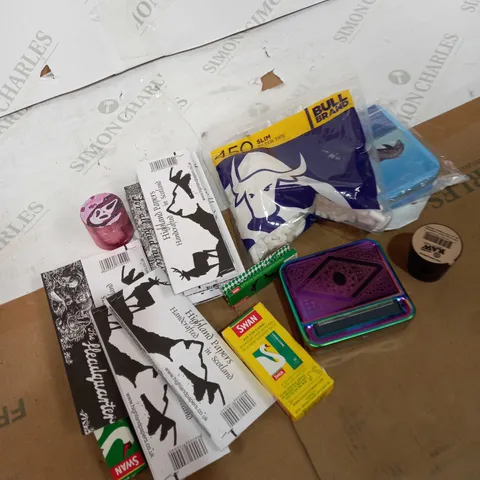 BOX OF ASSORTED TOBACCO ITEMS 