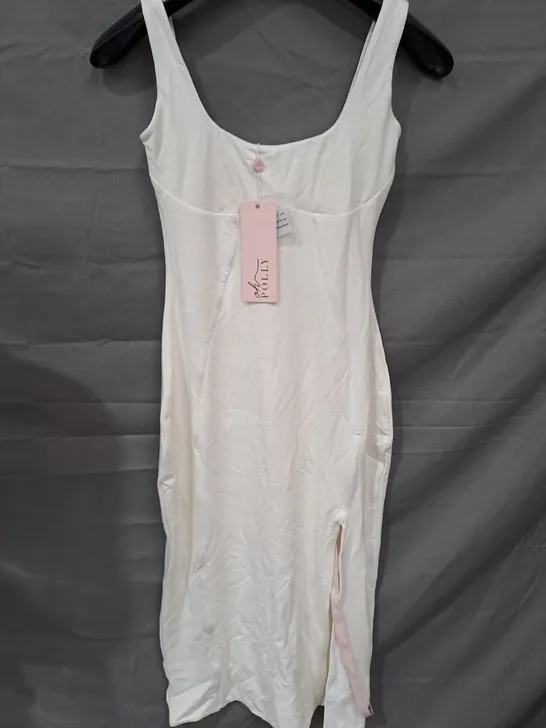 OH POLLY WHITE SLEEVELESS DRESS - UK 10